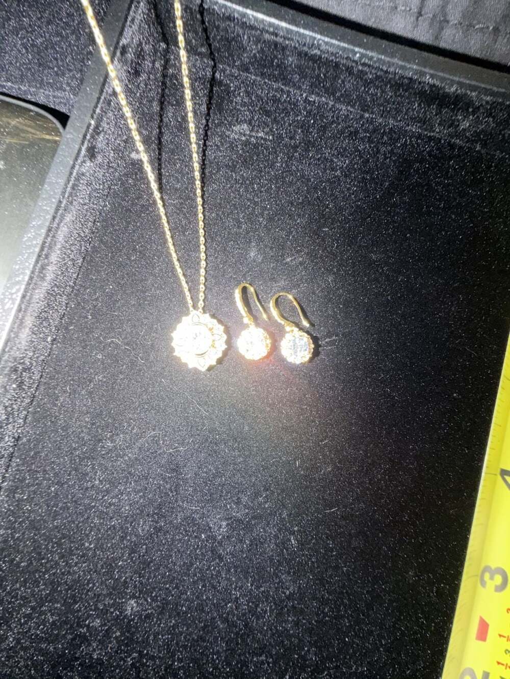 3 Carat Moissanite Flower Pendant Necklace and 2 Carat Drop Earrings Set D VVS1